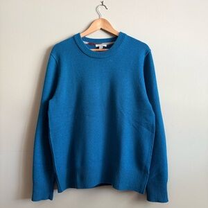 Burberry Brit 100% Cashmere Fully Fashioned Knit Teal Crewneck Sweater Medium